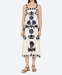 SEA Catrine Midi Dress in blue - women's dress