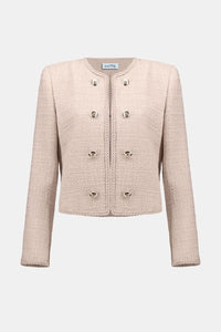 Joseph Ribkoff - Bouclé Collarless Jacket with Buttons