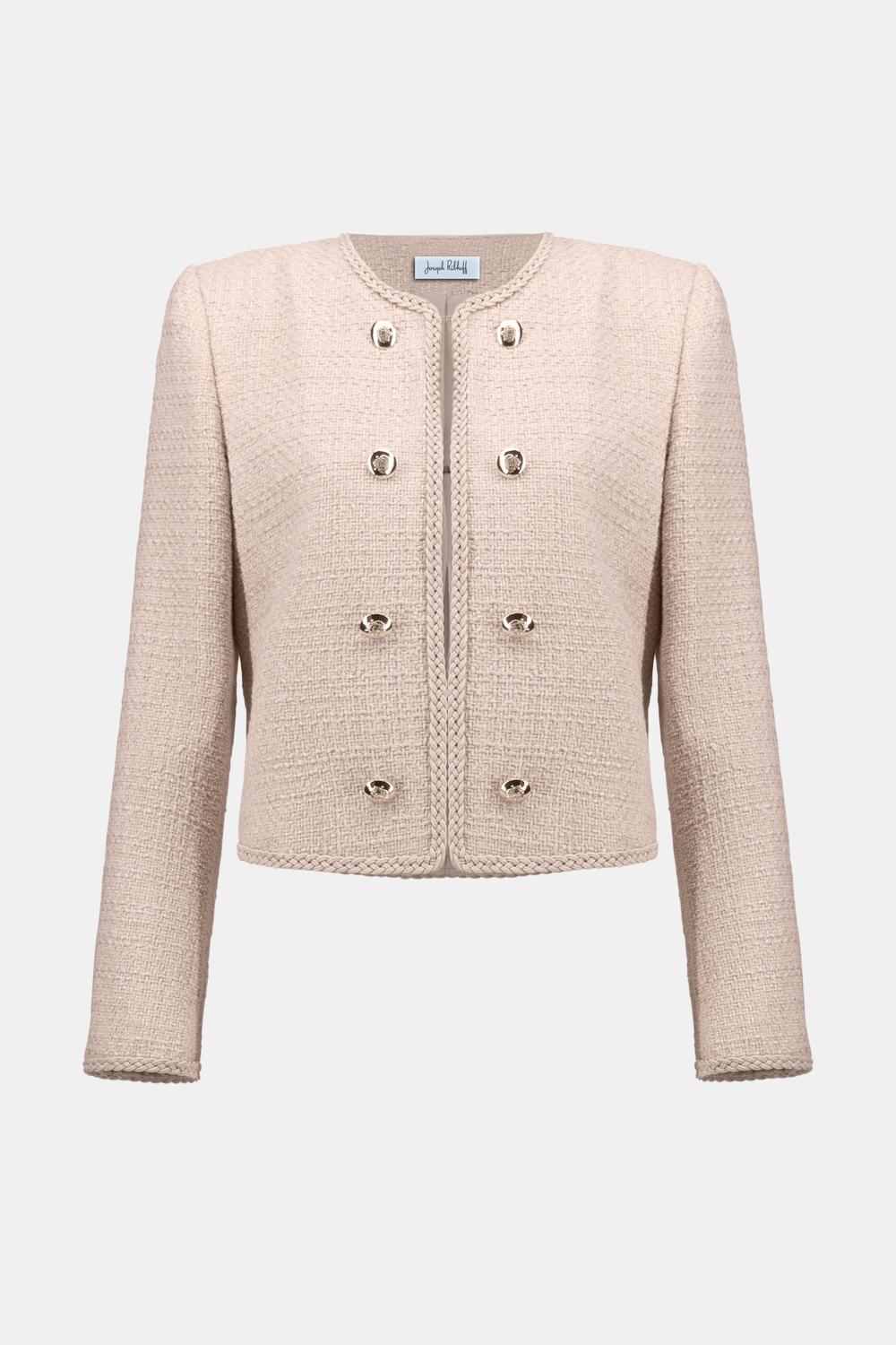 Joseph Ribkoff - Bouclé Collarless Jacket with Buttons