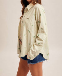 Hem & Thread - Cactus Embroidery Shirt