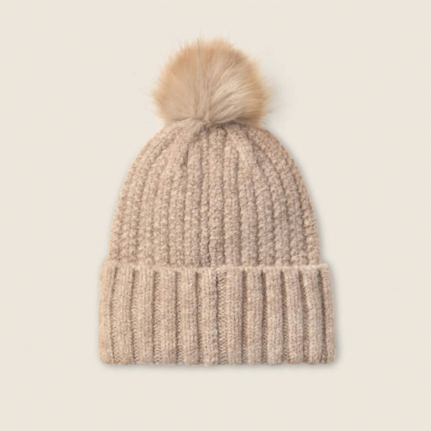 Ariat - Women's Chilton Faux Fur Pom Soft Knit Beanie