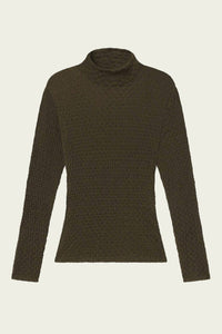 Frame - Mesh Lace Turtleneck Top