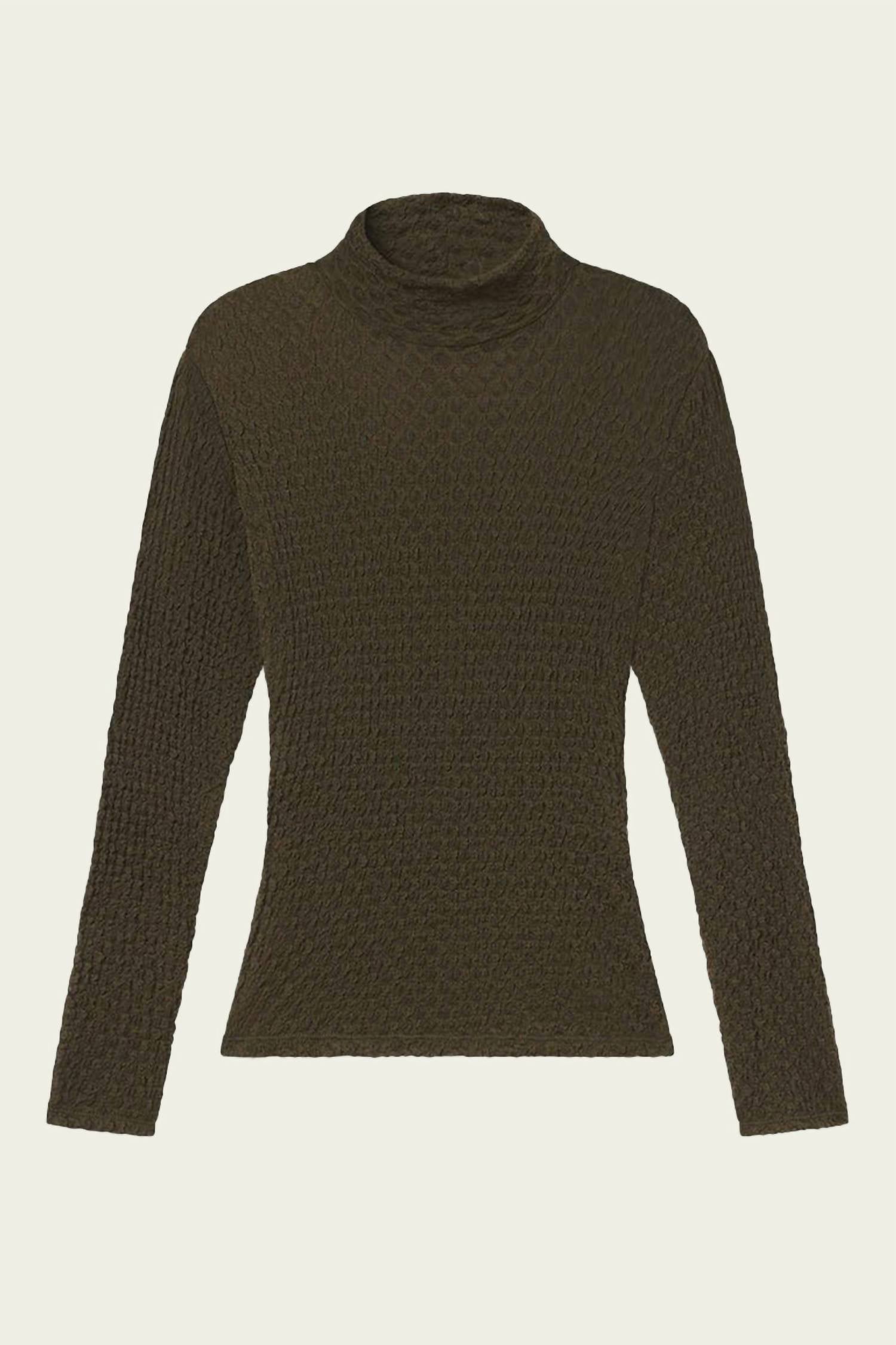 Frame - Mesh Lace Turtleneck Top