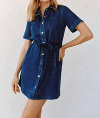 Bella Dahl - Short Sleeve Utility Mini Shirt Dress