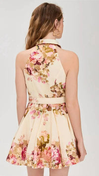 Hemant & Nandita - Floral Mini Dress With Belt