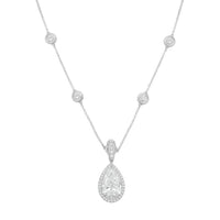 Diana M Jewels - Women's Pear & Round Lab-Grown Diamond Pendant Necklace (4.00 Ct) - Signature Plus