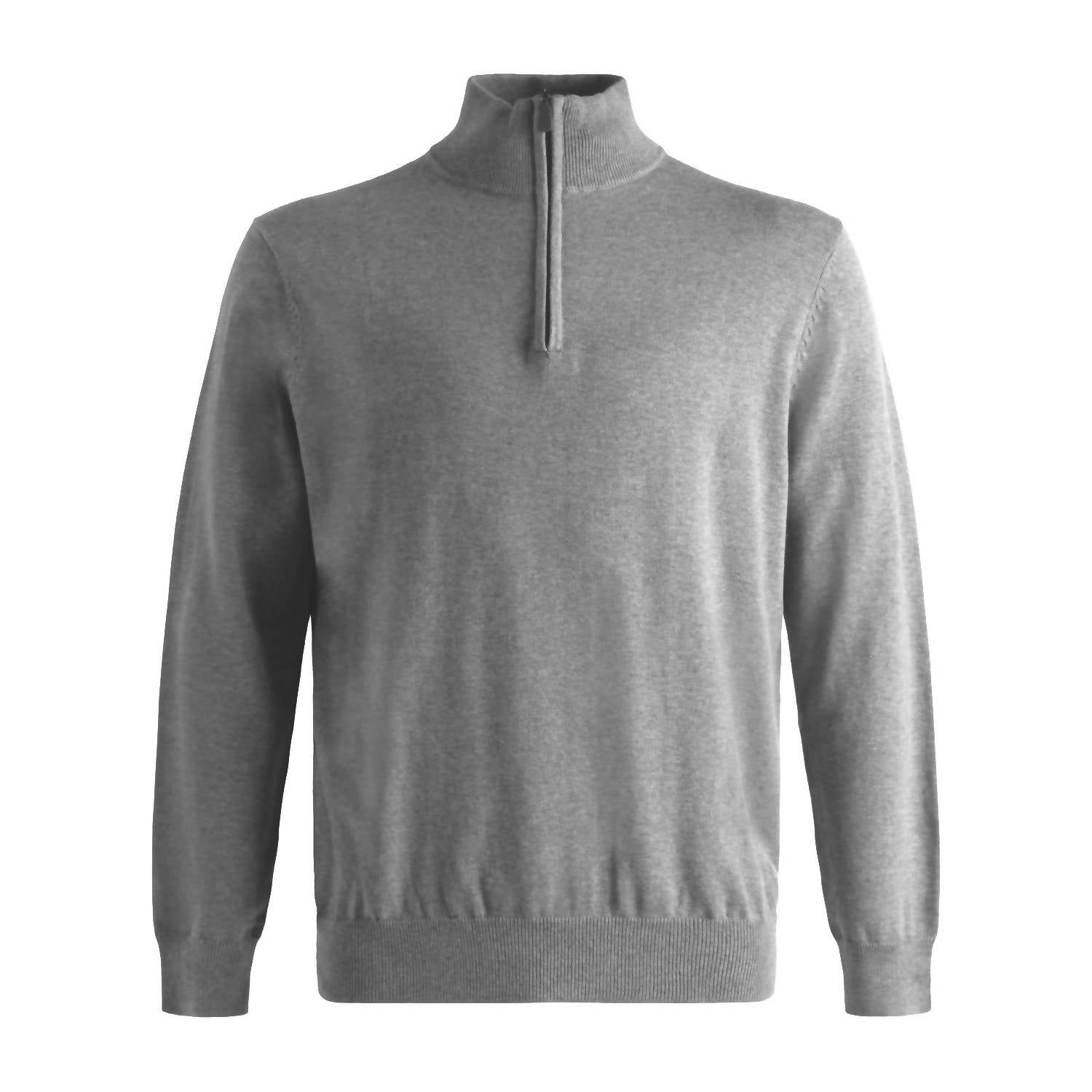 Viyella - Men's Cotton And Silk Blend Quarter-zip Mock Neck Elbow Patch Sweater
