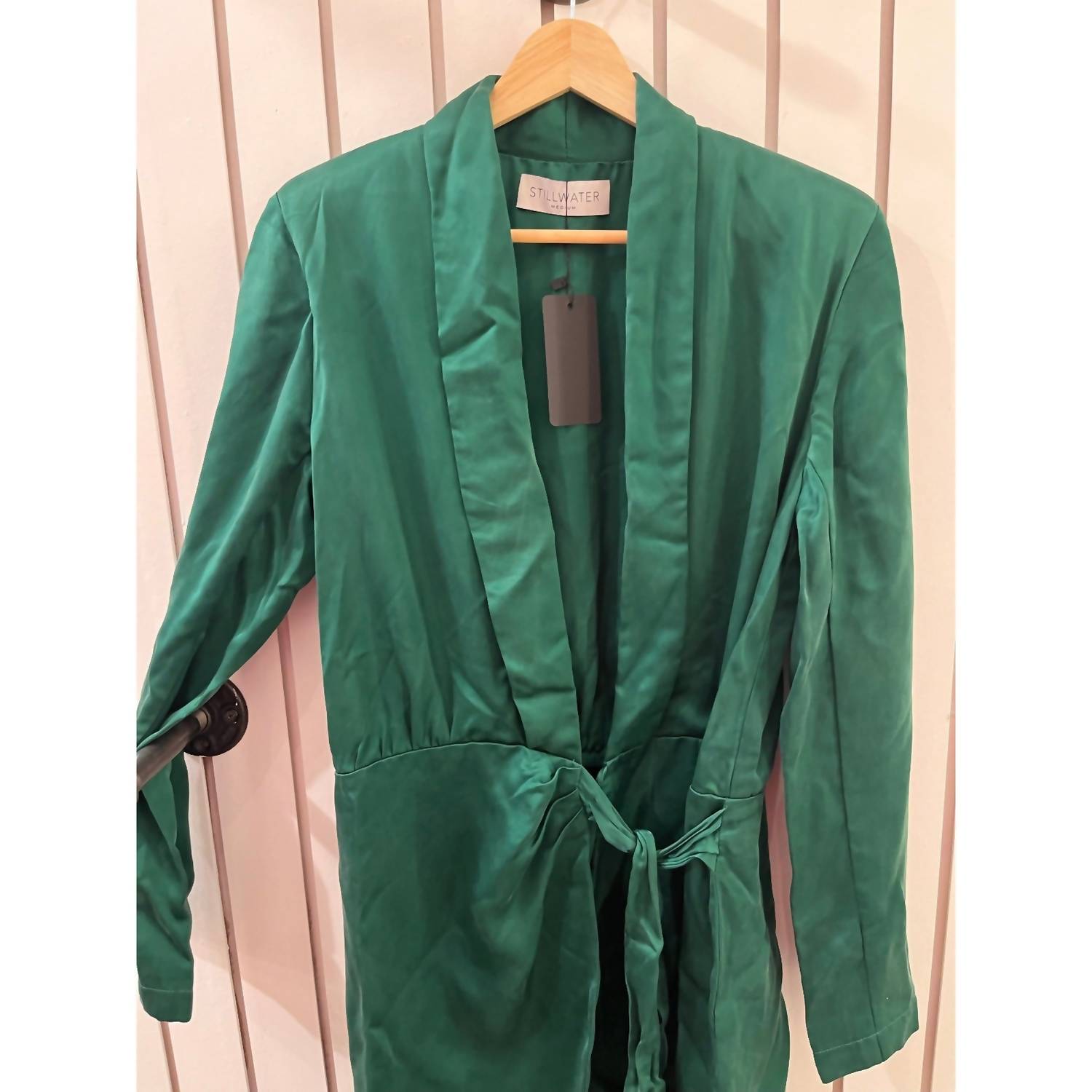 Stillwater Women's A-Line Long Sleeves Dress in green - women's dress - alternate view