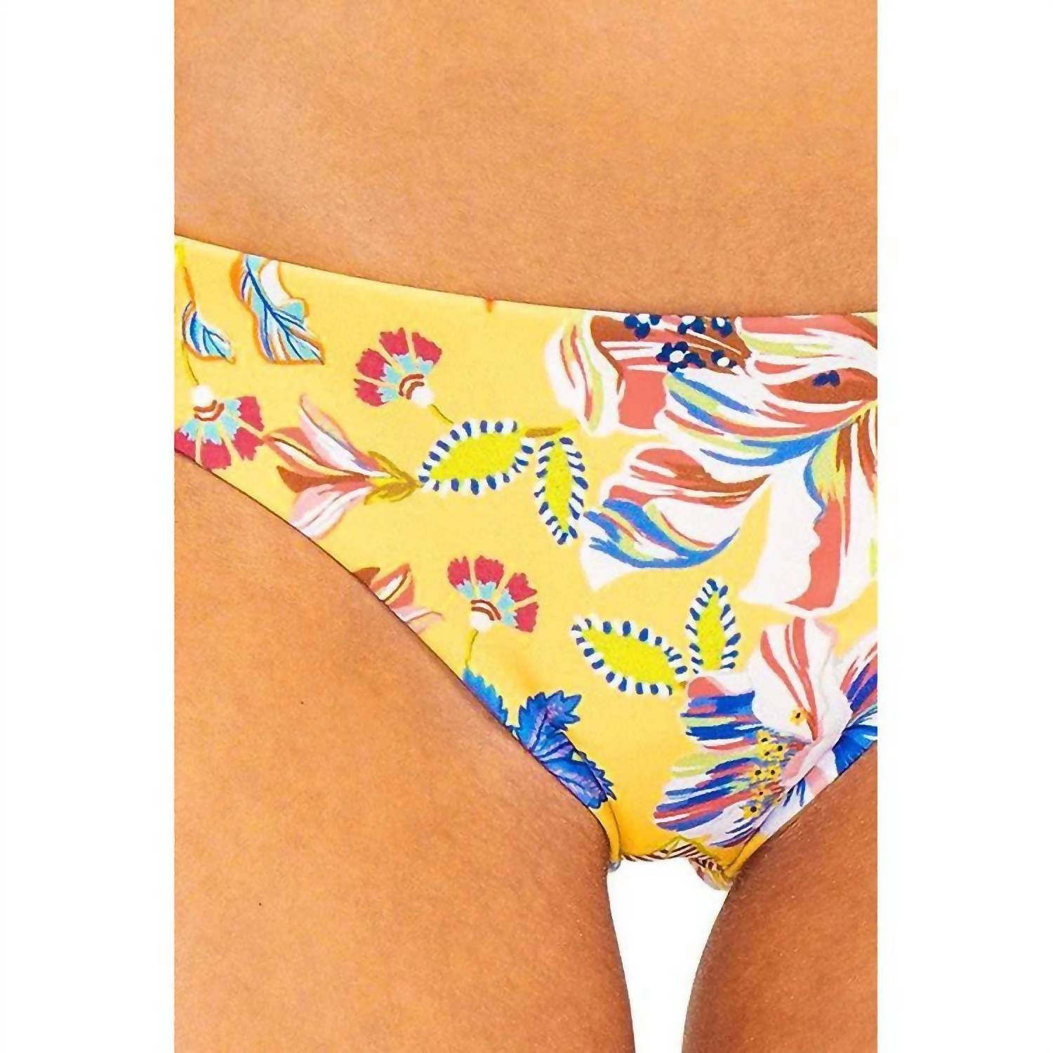 L*SPACE Pacific Bloom Lily Reversible Bikini Bottom in sunshine gold - women's swimwear - view 4
