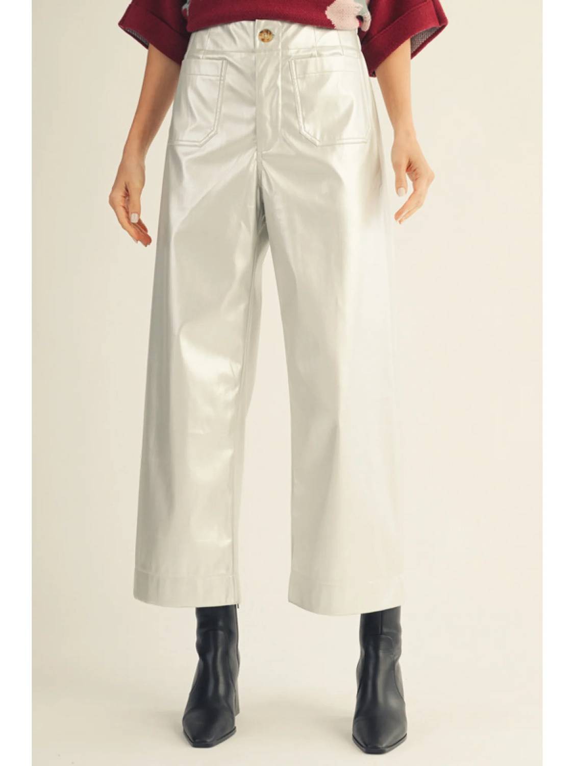 Jodifl - Wide Leg Faux Leather Pants