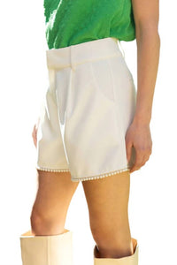 Voy - Mimi Pearl Trim Pleated Shorts