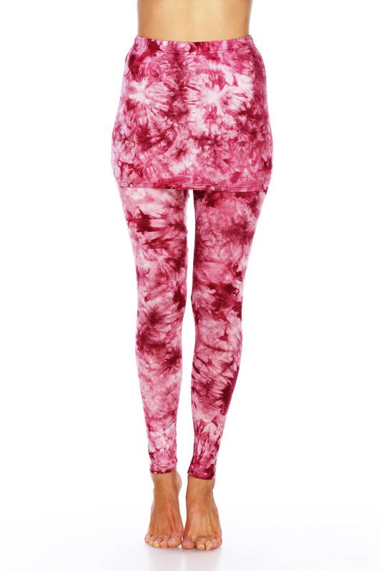 White Mark - Tie Dye Skirted Leggings