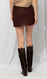 ASTR Halston Faux Suede Mini Skirt in plum - women's skirt - alternate view