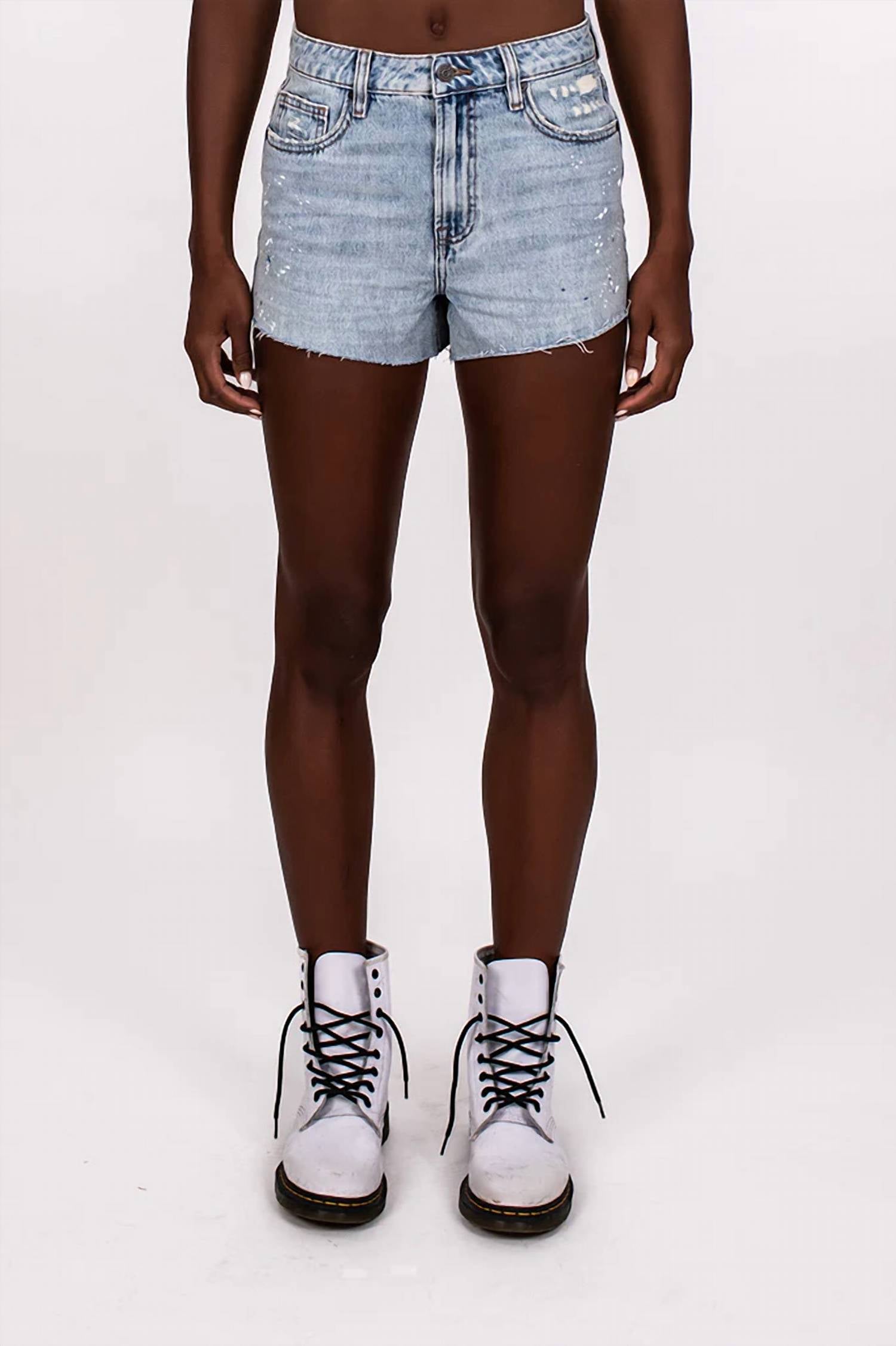 Hidden - Paint Splatter Step Hem Short