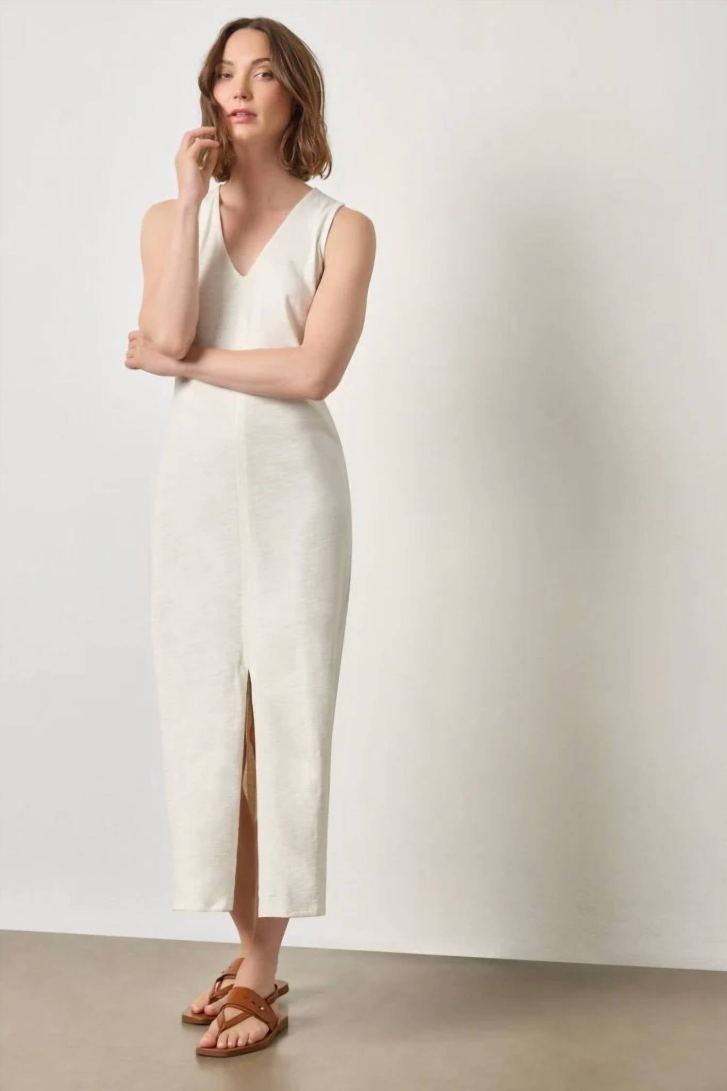 Lilla P - V-Neck Seamed Maxi Dress