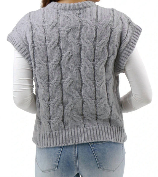 Grace And Lace - Cable Knit Sweater Vest