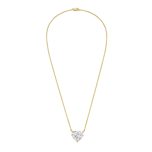 Diana M Jewels - Women's Lab Grown Diamond Solitaire Pendant Heart Necklace