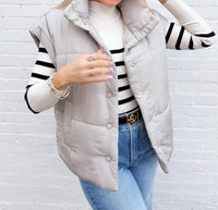 Blu Pepper - Oversized Snap Button Puffer Vest