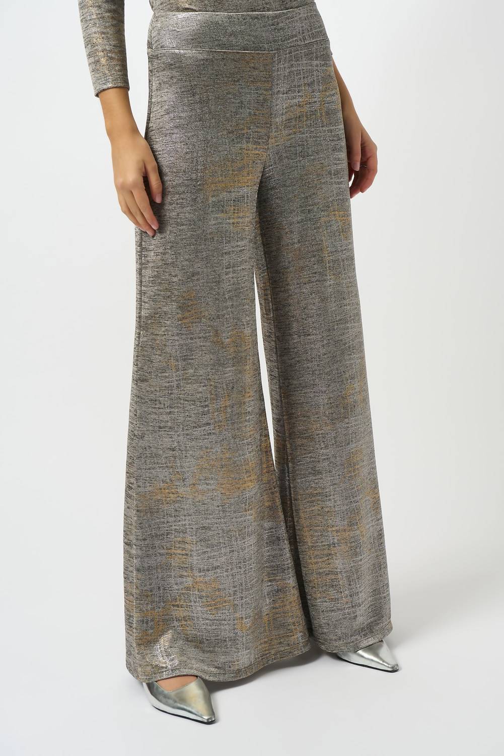Joseph Ribkoff - Foiled High Waist Wide Leg Pants