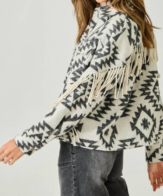 Mystree - Aztec Fringe Shacket