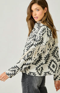 Mystree - Aztec Fringe Shacket