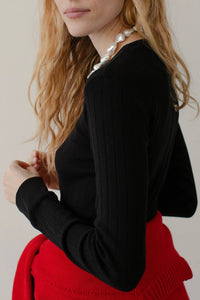 Donni. - Pointelle Long Sleeve Top