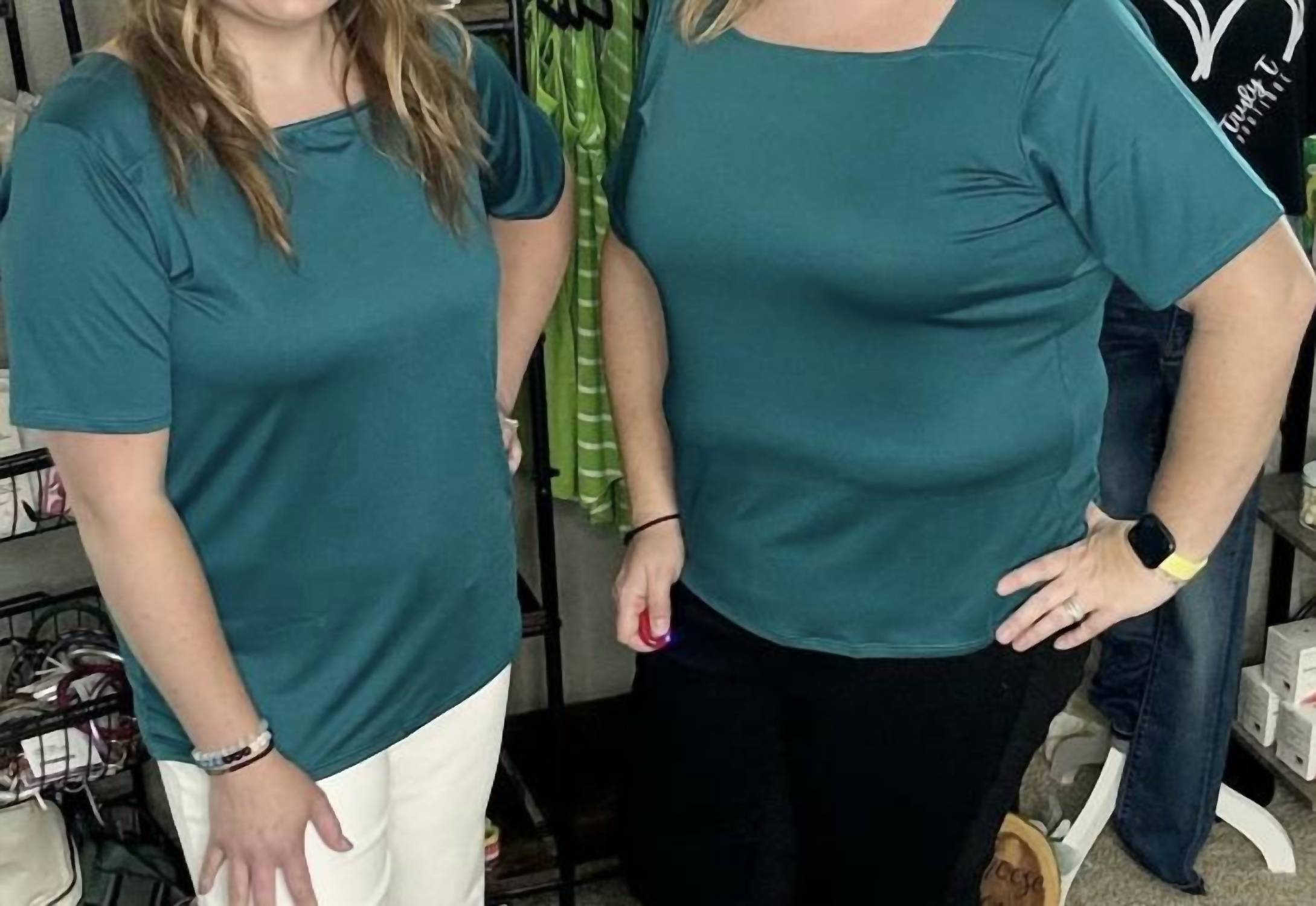 Sew In Love - Peacock Square Neck Top