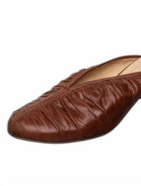 Antelope Women's Natasha Leather Mule Block Heel in cognac - women's shoe - detail view