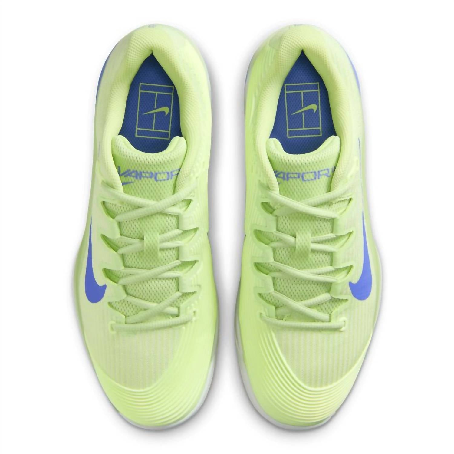NIKE Women's Zoom Vapor 12 Hard Court Tennis Shoes in light liquid lime sapphire white - women's shoe - view 5