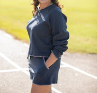 Entro - Sammi Stitch Long Sleeve Top And Shorts Set