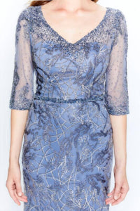 Montage By Mon Cheri - Illusion Sleeves Lace Dress