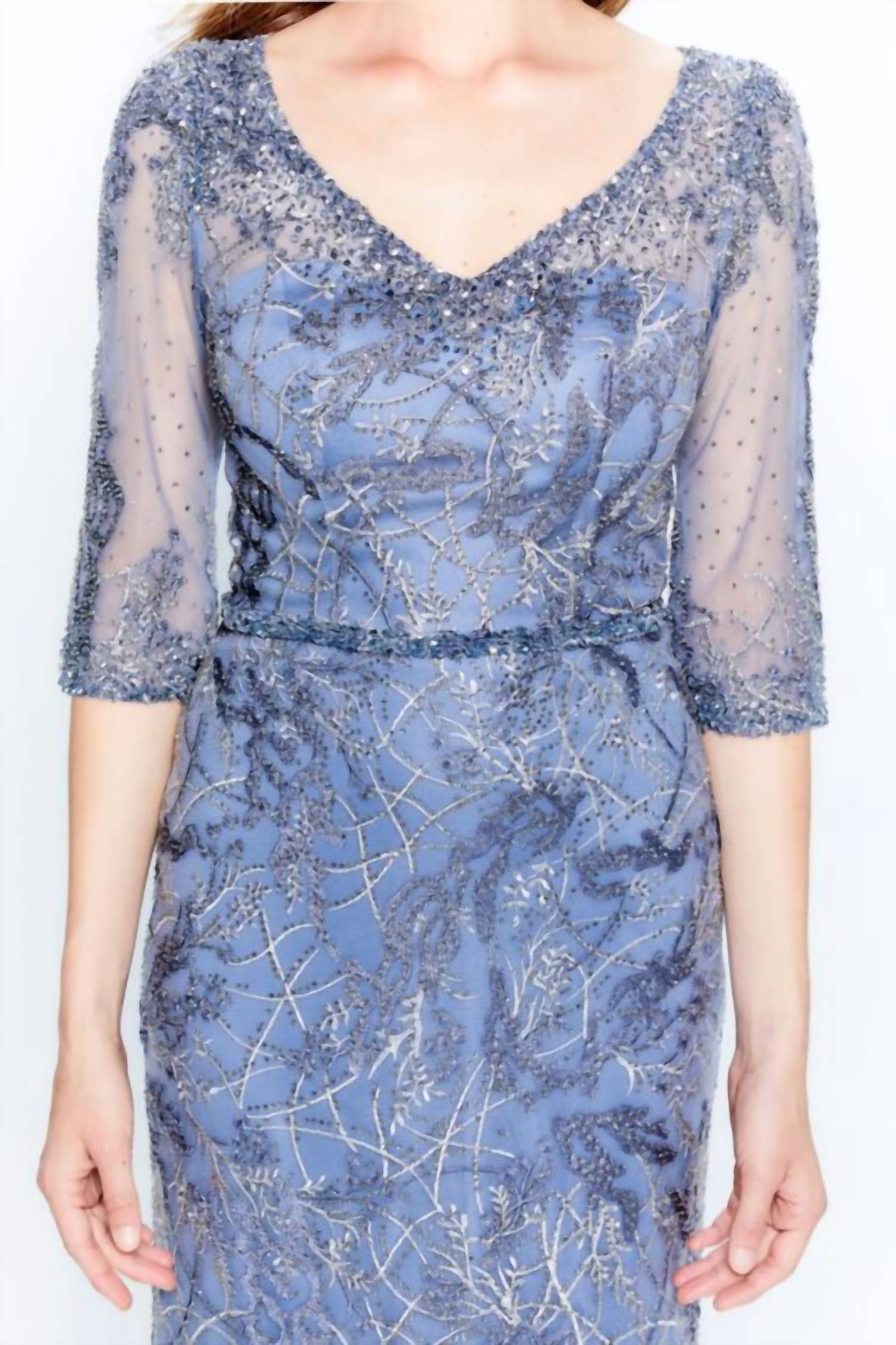 Montage By Mon Cheri - Illusion Sleeves Lace Dress