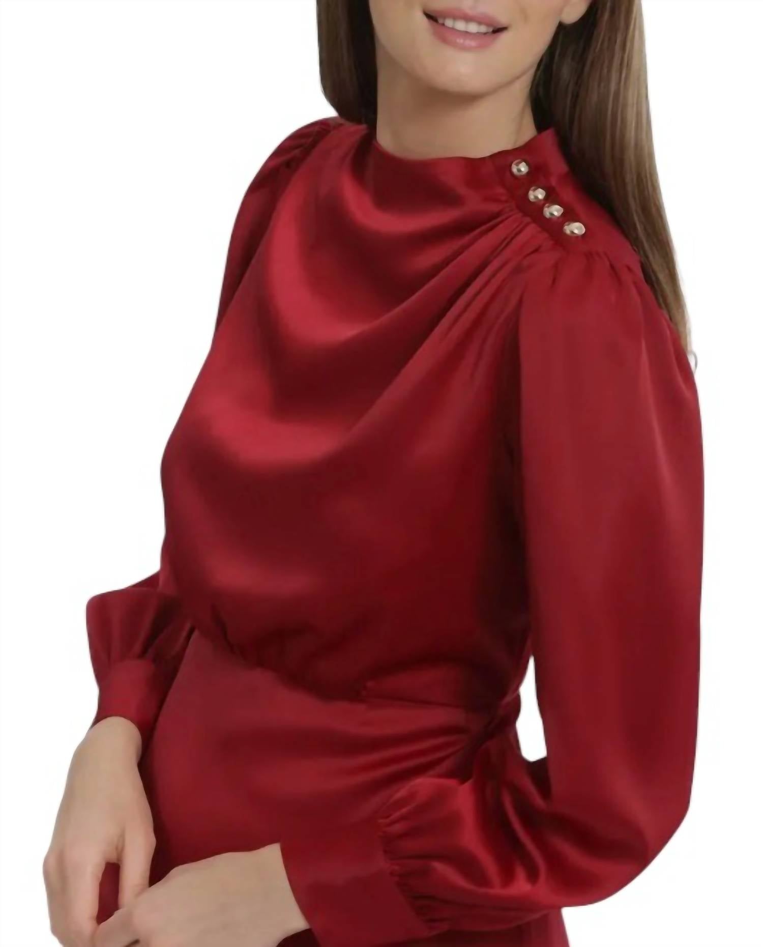 Maggy London - Ruffled Above Knee Shift Dress