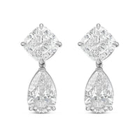 Diana M Jewels - Women's Cushion & Pear Lab-grown Diamond Stud Earrings (15.00 Tcw) - Grand