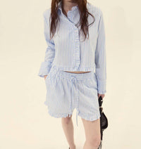 Deluc - Split Ruffled Hem Shorts