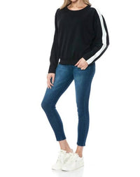 ariella Crewneck Long Sleeve Top in black - women's long sleeve top - view 6