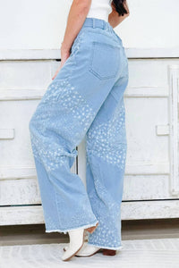 Davi & Dani - Free Falling High-rise Cotton Blend Wide Leg Jeans