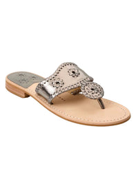 Jack Rogers Women's Original Metallic Nappa Flat Sandal in anthracite - women's sandal
