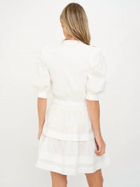 SIX/FIFTY Annabelle Mixed Media Dress in white - women's dress - detail view