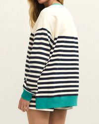 Z Supply Layer Up Stripe Sweatshirt in eclipse - women's top - view 4