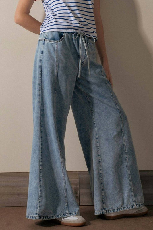 Trend:Notes - Wide-leg Denim Lounge Pants