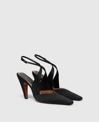 Stella McCartney Women's Stella Spur Heeled Pump in black - women's heels - detail view