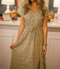 PINCH Open Back Maxi Dress in leopard - women's dress - detail view