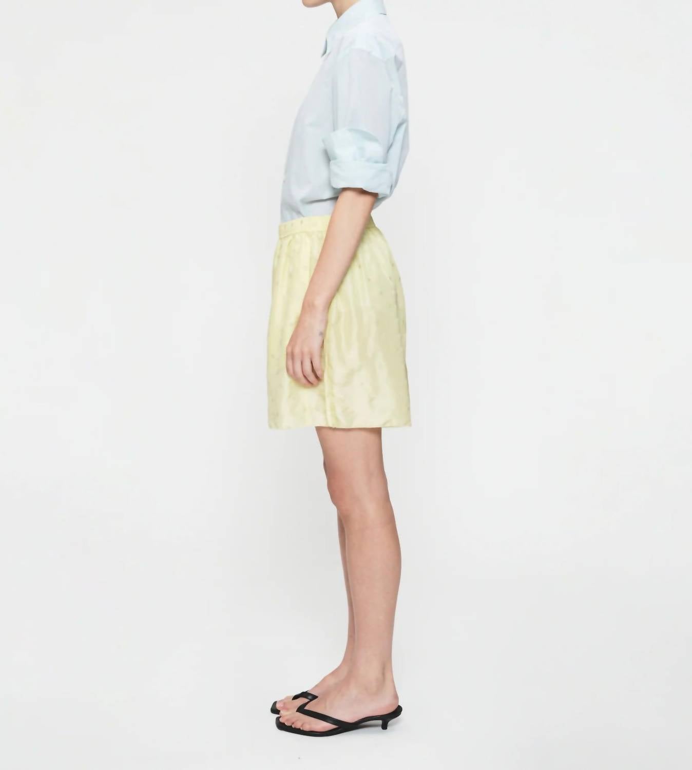 6397 Embroidered Dot Boxer Short in chamomile - women's shorts - view 5