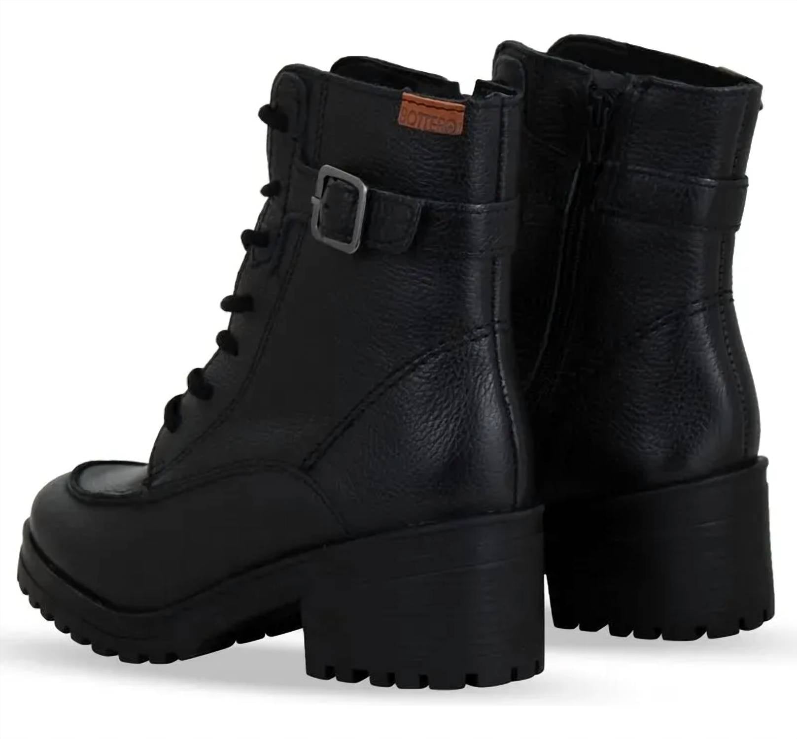 Bottero Women's Leather Preto Lace-up Boots in black - women's shoe - alternate view