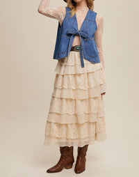 Listicle - Denim Tie-front Vest