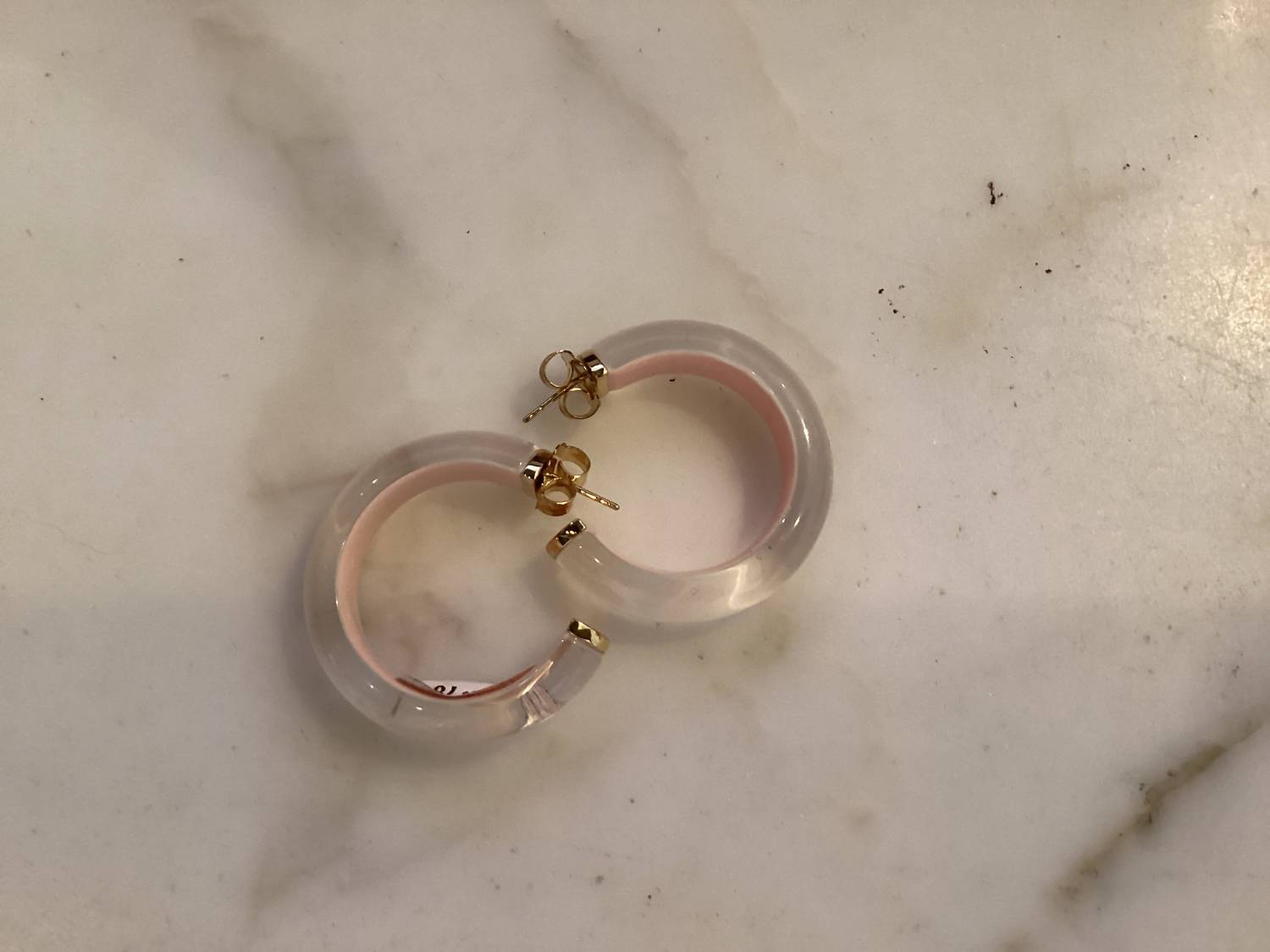 Gold & Honey - Women's Illusion Lucite Hoop Earrings