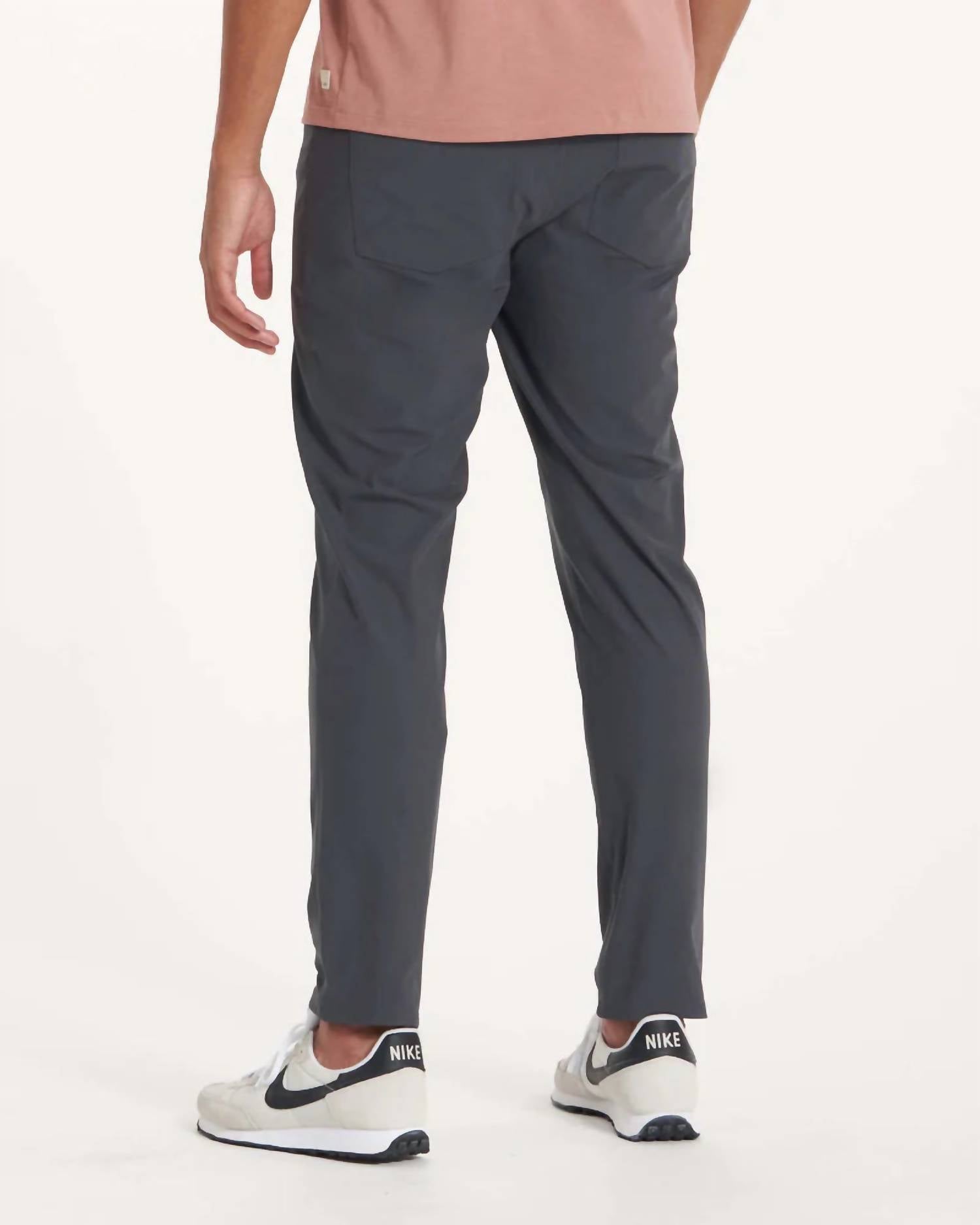 Vuori Meta Athletic Slim 32" Pants in charcoal - men's pants - detail view