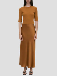 Rosetta Getty - Bias-cut Combo T-shirt Dress