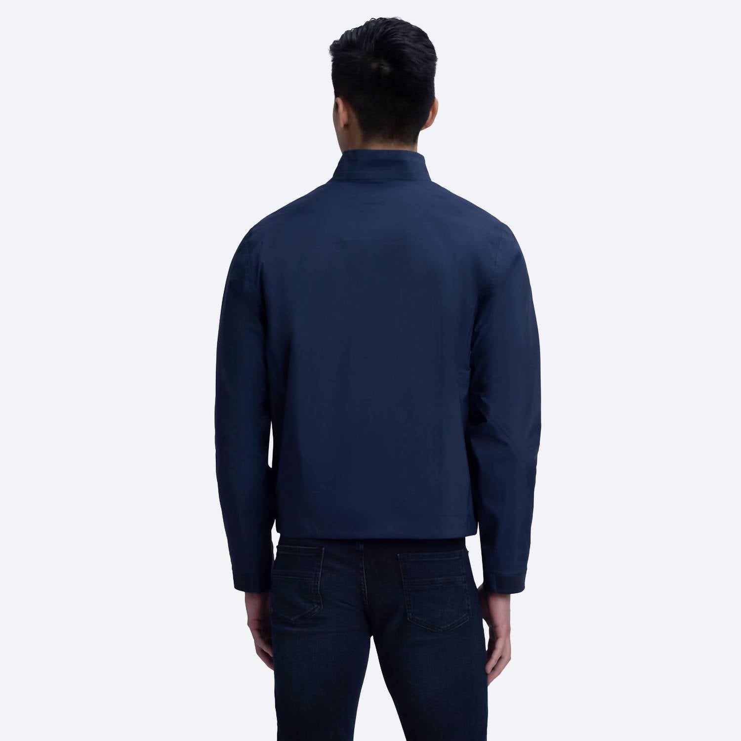 Bugatchi Uomo Water Resistant Bomber Jacket in navy - men's jacket - alternate view